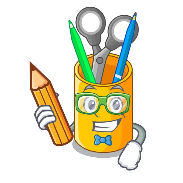 Öğrenci okul organizatör masaüstü oluşturma karakter vektör çizim üzerinde