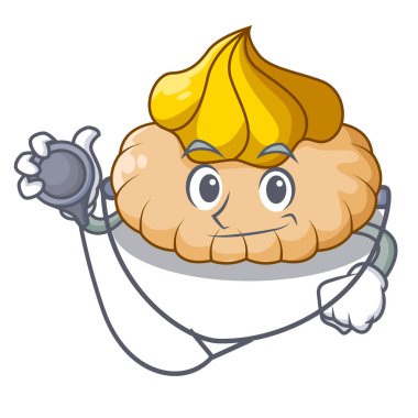 Doktor Vanilyalı bisküvi karikatür illüstrasyon vektör