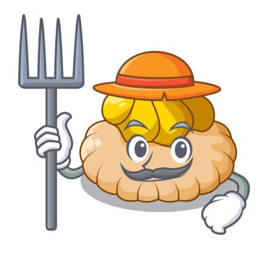 Çiftçi Vanilyalı bisküvi karikatür illüstrasyon vektör