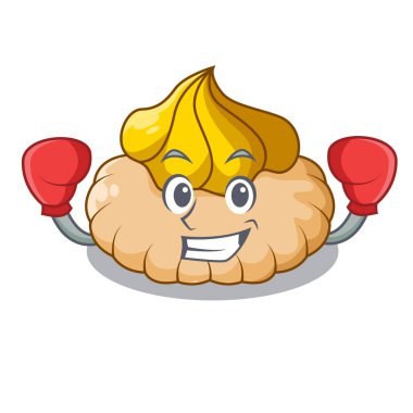 Vanilyalı bisküvi karikatür vektör çizim üzerinde boks