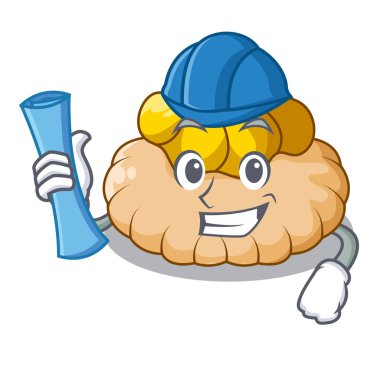 Mimar lezzetli bisküvi dondurma karakter vektör çizim ile