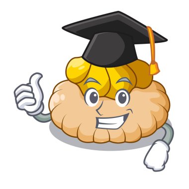 Mezuniyet lezzetli bisküvi dondurma karakter vektör çizim ile