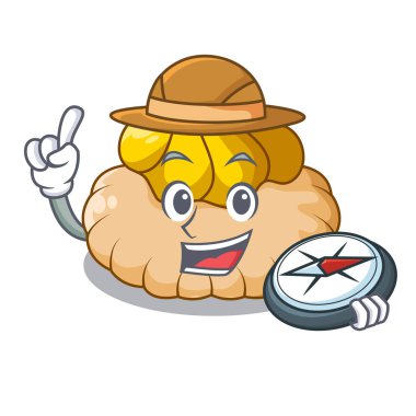 Explorer çikolata bisküvi maskot dondurma vektör çizim ile