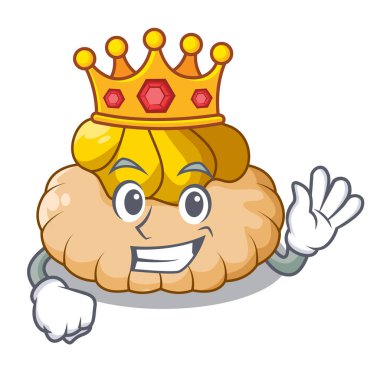 Kral dondurma Bisküvi Gofret üzerinde vektör çizim karikatür