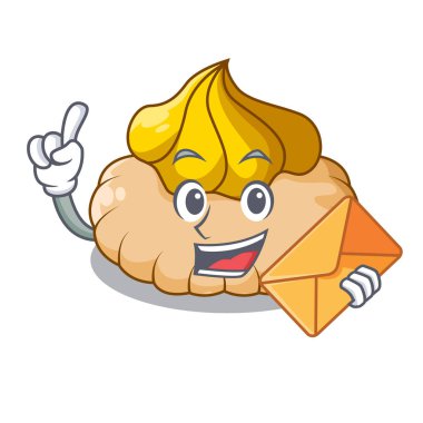 Zarf lezzetli bisküvi ile dondurma karakter vektör çizim ile