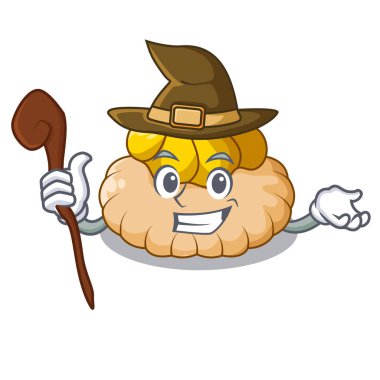 Cadı çikolata bisküvi maskot dondurma vektör çizim ile