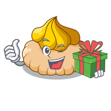 Hediyelik çikolata bisküvi ile maskot dondurma vektör çizim ile