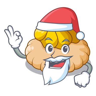 Noel Baba dondurma Bisküvi Gofret üzerinde vektör çizim karikatür