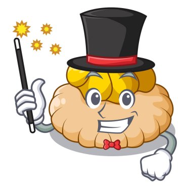 Sihirbaz dondurma Bisküvi Gofret üzerinde vektör çizim karikatür