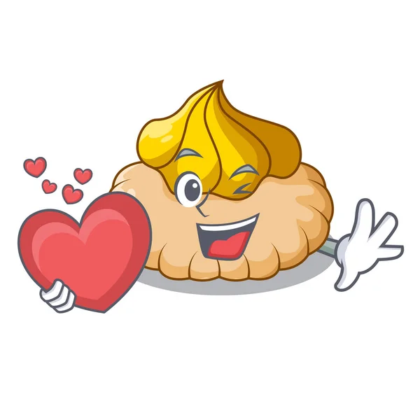 Heart Chocolate Biscuit Mascot Ice Cream Vector Illustration — Stock Vector