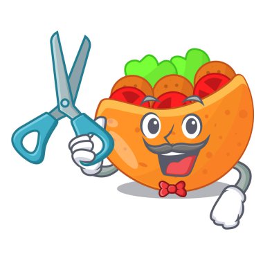 Pide ekmek karikatür vektör çizim içinde falafel berber