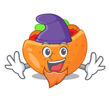 Elf falafel pide ekmek karikatür vektör çizim içinde içinde