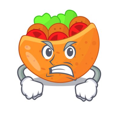 Kızgın labneh Pide krem kartoon vektör çizim ile