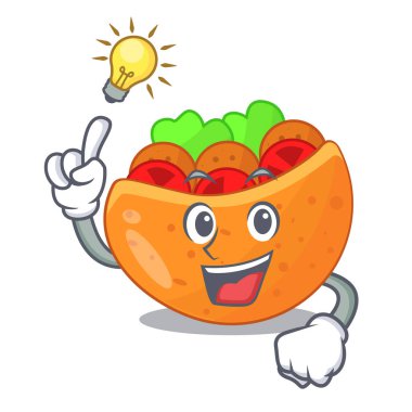 Sebze maskot vektör çizim ile dolu bir fikir Pide var