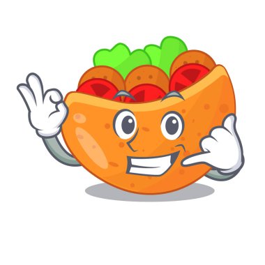 Beni Pide sebze maskot vektör çizim ile dolu çağrı