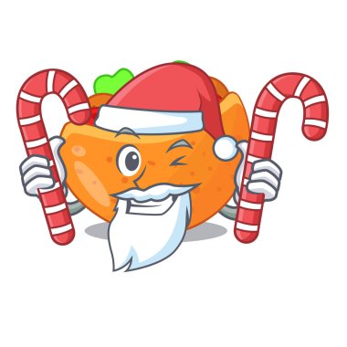 Santa şeker Pide ile sebze maskot vektör çizim ile dolu