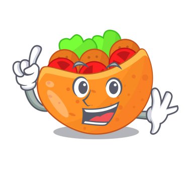 Parmak Pide sebze maskot vektör çizim ile dolu