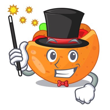 Sihirbaz Pide sebze maskot vektör çizim ile dolu