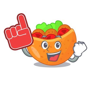 Köpük parmak Pide sebze maskot vektör çizim ile dolu