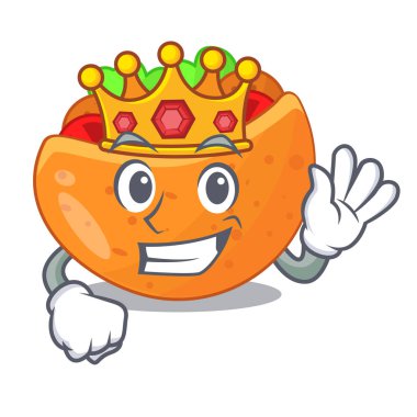 Kral Pide sebze maskot vektör çizim ile dolu