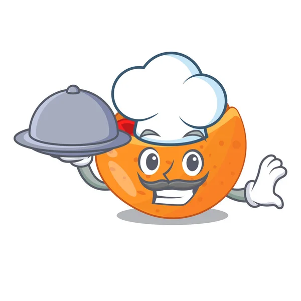 Chef Com Alimento Labneh Pita Pão Com Creme Kartoon Ilustração —  Vetores de Stock