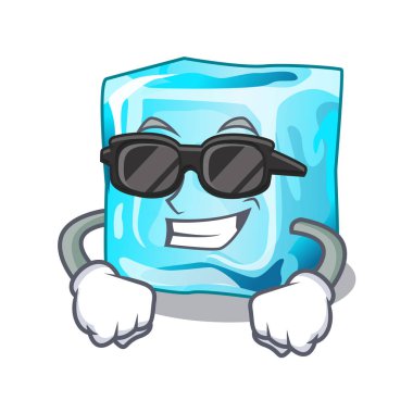 Super cool ice cubes wiht mascot on above vector illustration clipart