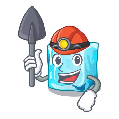 Madenci buz üzerinde karakter vektör çizim ile ayarla