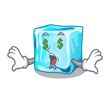 Para göz buz küpleri karikatür komik vektör çizim