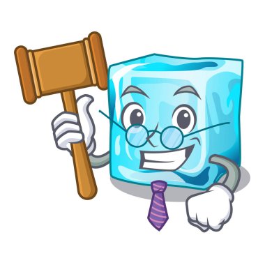 Yargıç buz küpleri karikatür komik vektör çizim