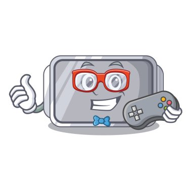 Oyun boş fırın tepsisini kapatın karakter vektör illstartion ile