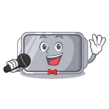 Şarkı boş fırın tepsisini kapatın karakter vektör illstartion ile