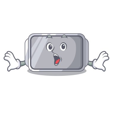 Sürpriz boş fırın tepsisini kapatın karakter vektör illstartion ile