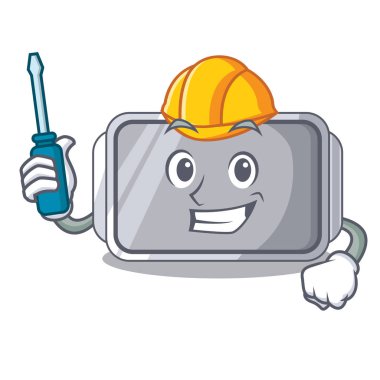 Katman çizgi film vektör çizim ile otomotiv dar fırın tepsisi