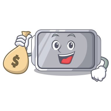 Para çanta pişirme pan kalitesi ile izole maskot vektör çizim