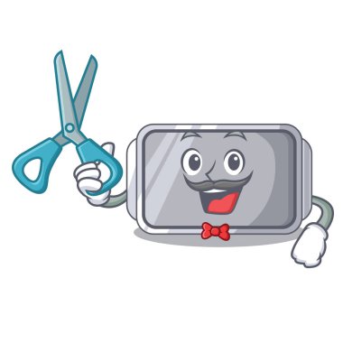 İzole maskot vektör çizim kalitesine Pan pişirme Kuaför