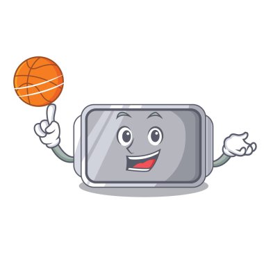 Basketbol pişirme pan kalitesi ile izole maskot vektör çizim