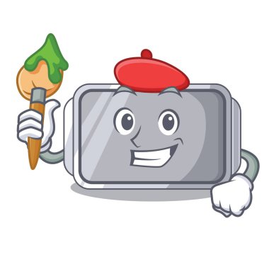 Sanatçı izole maskot vektör çizim kalitesine tava pişirme