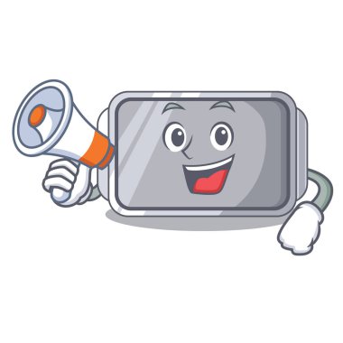 Megafon pişirme pan kalitesi ile izole maskot vektör çizim