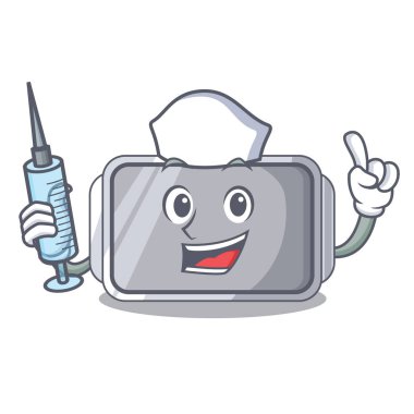 Çizgi film vektör çizim üzerinde pişirme pan şekil hemşire