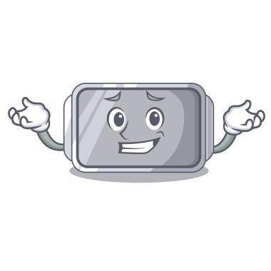 Çizgi film vektör çizim üzerinde pişirme pan şekil sırıtarak