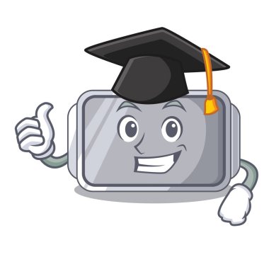 Pişirme Pan şeklin çizgi film vektör çizim üzerine mezuniyet