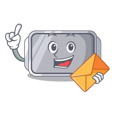 Zarf pişirme pan şekli ile karikatür vektör çizim üzerinde