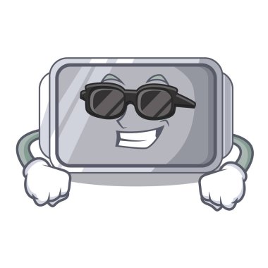 Süper serin pişirme Pan şekil üzerinde çizgi film vektör çizim