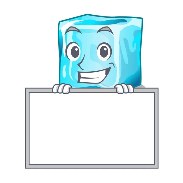 Grinning Board Ice Cubes Shape Cartoon Vector Illustration — Stock Vector