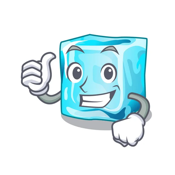 Thumbs Ice Cubes Wiht Mascot Vector Illustration — Stock Vector