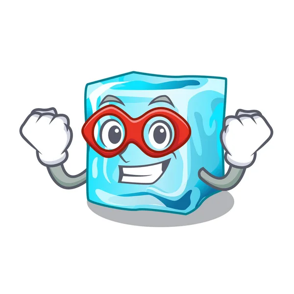 Super Héroe Cubos Hielo Wiht Mascota Ilustración Del Vector Anterior — Vector de stock