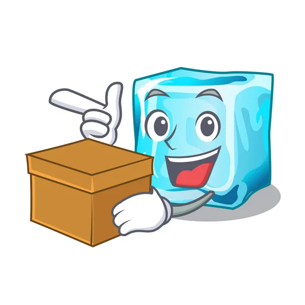 Con Cubos Hielo Caja Wiht Mascota Ilustración Del Vector Anterior — Vector de stock