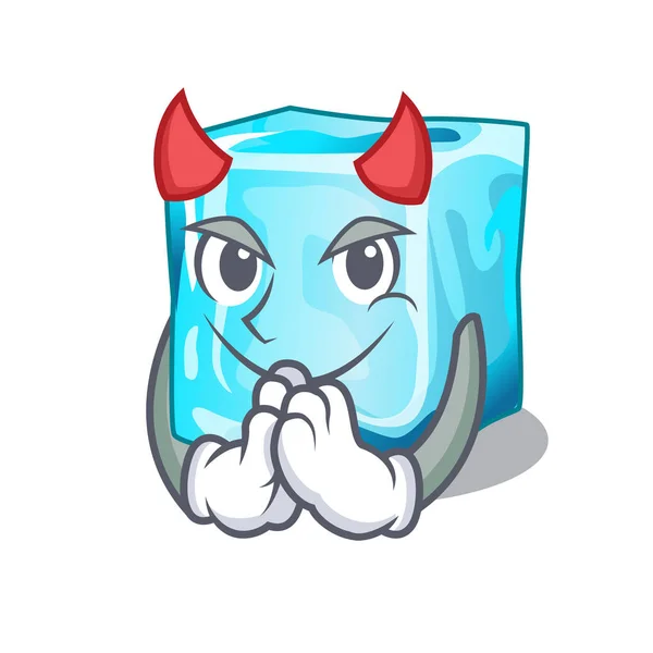 Devil Ice Cubi Impostati Wiht Personaggio Vettoriale Illustrazione — Vettoriale Stock