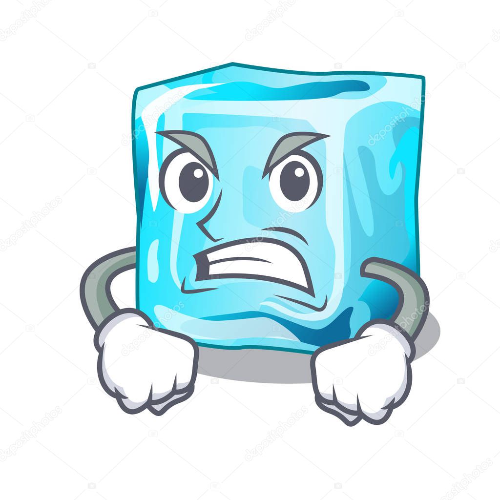 Angry Ice cubes set on wiht character vector illustration