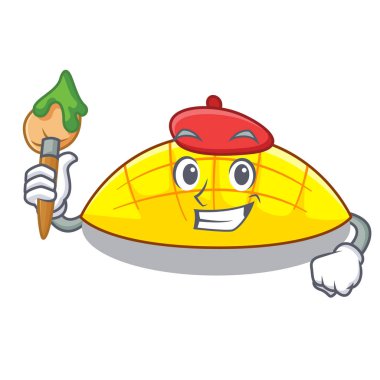 Maskot vektör illüstrasyon izole sanatçı mango dilimleri